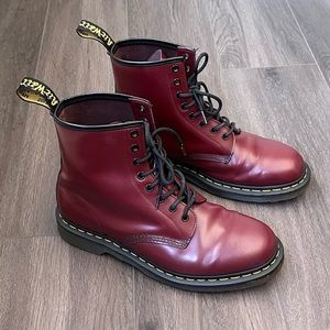 Dr Martens 1460 Smooth Leather Boots Cherry Red size 10